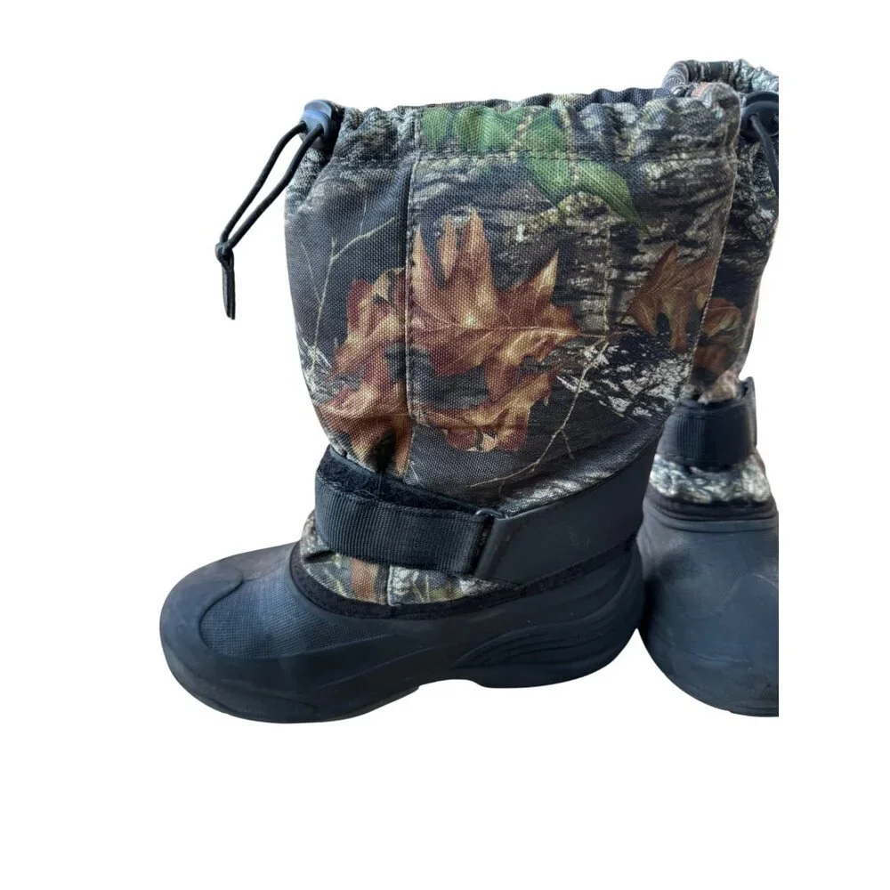 Kamik ROCKET CAMO Waterproof Insulated Snow Boots Sz 3 Outdoor Adjustable Strap
